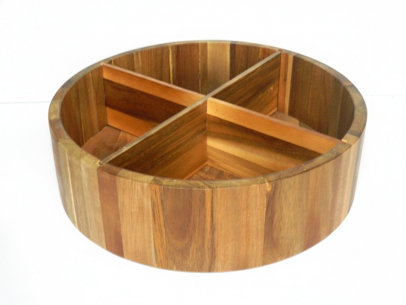 Acacia wood organizer turnable